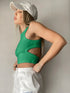 'Ulani' Cutout Round Neck Tank Top - Celes Fashion